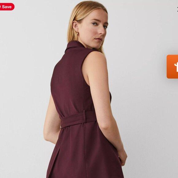 Petite Shawl Collar Belted Vest - Picture 2 of 2